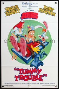 5e908 TUMMY TROUBLE DS 1sh '89 Roger Rabbit & sexy Jessica with doctor Baby Herman!