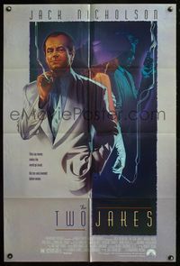 5e914 TWO JAKES 1sh '90 really cool art of smoking Jack Nicholson by Rodriguez!