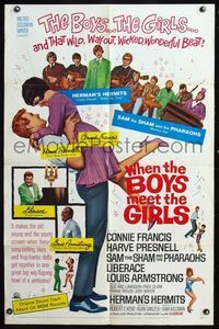 5e973 WHEN THE BOYS MEET THE GIRLS 1sh '65 Connie Francis, Liberace, Herman's Hermits!
