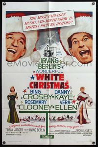 5e978 WHITE CHRISTMAS 1sh R61 Bing Crosby, Danny Kaye, Clooney, Vera-Ellen, musical classic!