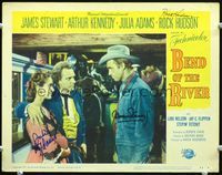 5f007 BEND OF THE RIVER signed LC #4 '52 by Jimmy Stewart, Julia Adams AND Rock Hudson!