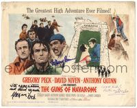 5f001 GUNS OF NAVARONE signed TC '61 by Gregory Peck, Anthony Quinn AND Anthony Quayle!