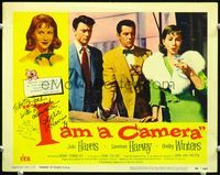 5f032 I AM A CAMERA signed LC #4 '55 by Julie Harris, who is with Laurence Harvey & Ron Randell!