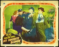 5f039 MY FAVORITE BLONDE signed LC '42 by Bob Hope, who is being kicked by Madeleine Carroll!