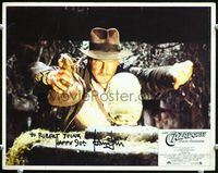 5f050 RAIDERS OF THE LOST ARK signed Spanish/U.S. LC #1 '81 by Harrison Ford, in the most classic scene!