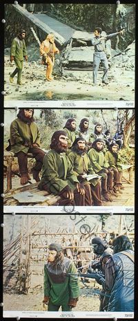 5g373 BATTLE FOR THE PLANET OF THE APES 3 color 11x14s '73 great sci-fi images!