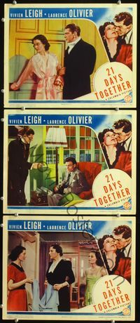 5g322 21 DAYS TOGETHER 3 LCs '40 Vivien Leigh, Laurence Olivier, Leslie Banks!