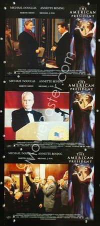 5g341 AMERICAN PRESIDENT 3 int'l LCs '95 border image of Michael Douglas dancing w/ Annette Bening!