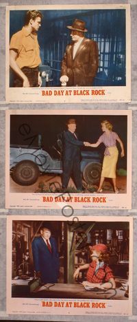5g358 BAD DAY AT BLACK ROCK 3 LCs '55 Spencer Tracy & Anne Frances, just what did happen to Kamoko!