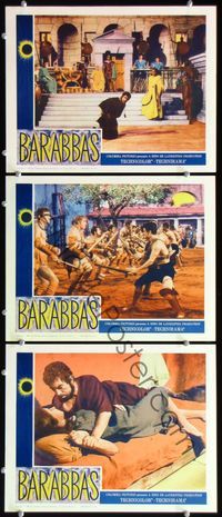 5g367 BARABBAS 3 LCs '62 Richard Fleischer, Anthony Quinn in title role & Silvana Mangano!