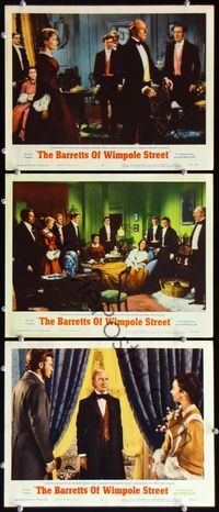 5g369 BARRETTS OF WIMPOLE STREET 3 LCs '57 John Gielgud, Jennifer Jones & Bill Travers!