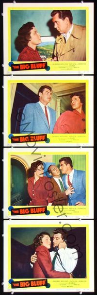5g027 BIG BLUFF 4 LCs '55 cruel, cunning, charming, he used every trick on every girl!