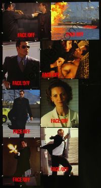 5h179 FACE/OFF 8 LCs '97 John Travolta and Nicholas Cage switch faces, John Woo sci-fi!