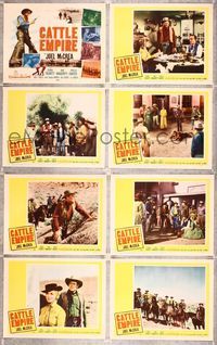 5h085 CATTLE EMPIRE 8 LCs '58 cool full-length image of cowboy Joel McCrea with gun drawn!
