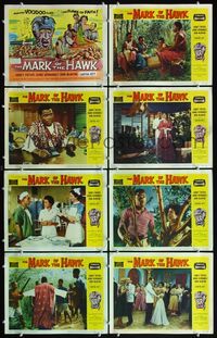 5h385 MARK OF THE HAWK 8 LCs '58 Sidney Poitier & Juano Hernandez in Africa!