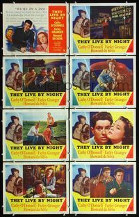 5h542 THEY LIVE BY NIGHT 8 LCs '48 Nicholas Ray film noir classic, Farley Granger, Cathy O'Donnell!