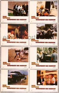 5h555 THUNDERBOLT & LIGHTFOOT 8 LCs '74 image of Clint Eastwood with HUGE gun, Jeff Bridges!