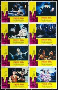 5h581 TWINS OF EVIL 8 LCs '72 Madeleine & Mary Collinson, Dracula, Hammer, wild horror images!