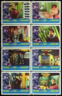 5h593 VOYAGE TO THE END OF THE UNIVERSE 8 LCs '64 AIP, Ikarie XB 1, cool outer space sci-fi images!
