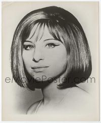 5j050 BARBRA STREISAND 8x10 still '60s close up head & shoulders portrait with straight '70s hair!