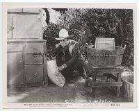 5j080 BULLETS FOR BANDITS 8x10.25 still R53 Tex Ritter crouching with gun behind wash tub!