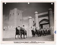 5j097 CHARGE OF THE LIGHT BRIGADE 8x10 still '36 Errol Flynn on horse leads many soldiers from fort