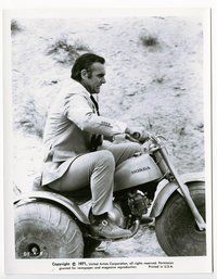 5j140 DIAMONDS ARE FOREVER 8x10.25 still '71 Sean Connery as James Bond riding Honda three-wheeler!