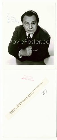 5j003 EDWARD G. ROBINSON signed 8x10 '38 great close portrait slamming fist on desk by A.L. Schafer!