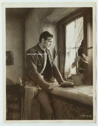 5j172 GARY COOPER 8x10 key book still '30s standing in cowboy outfit by window in early western!