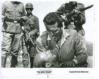 5j234 GREAT ESCAPE TV 8x10 still R70s wounded James Garner holding dying Donald Pleasance!