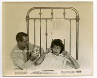 5j274 HOUSEBOAT 8x10 still '58 Cary Grant wakes up Sophia Loren in bed with loud alarm clock!