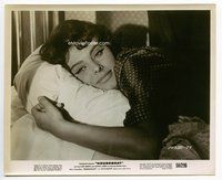 5j277 HOUSEBOAT 8x10 still '58 super close up of smiling Sophia Loren laying in bed!