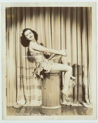 5j311 JOAN BENNETT 8x10 still '41 great portrait sitting on pedestal in skimpy showgirl outfit!