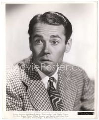 5j337 LADY EVE 8x10 still '41 great portrait of surprised Henry Fonda wearing checkered suit!