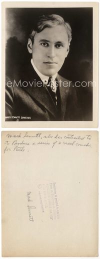 5j364 MACK SENNETT 8x10 still '20 head & shoulders portrait when he signed contract with Pathe!