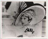 5j409 MY FAIR LADY 8x10 still '64 surprised close up of Audrey Hepburn in race track outfit!
