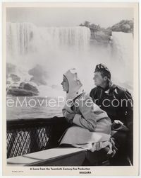 5j422 NIAGARA 8x10 still '53 Jean Peters covered in rain gear at the famous waterfall!