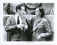 5j425 NIGHT MUST FALL TV 8x10 still R60s c/u of Robert Montgomery & Rosalind Russell by fireplace!
