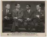 5j435 OCEAN'S 11 8x10 still '60 seated frowning portrait of Lawford, Martin, Davis & Sinatra!