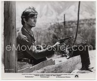 5j438 ONCE UPON A TIME IN THE WEST 8x10 still '68 Charles Bronson firing gun from behind bucket!