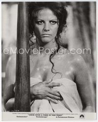 5j440 ONCE UPON A TIME IN THE WEST 8x10 still '68 upset Claudia Cardinale wearing only a towel!