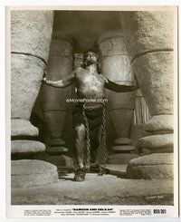 5j507 SAMSON & DELILAH 8x10 still R59 best image of strongest Victor Mature pushing down columns!