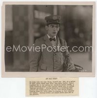5j562 SPECIAL DELIVERY 8x10 still '27 great portrait of pop-eyed Eddie Cantor dressed as mailman!