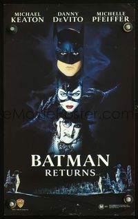 5k211 BATMAN RETURNS Aust mini poster '92 Michael Keaton, Danny DeVito, Michelle Pfeiffer!