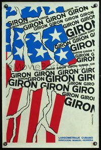 5k178 BAY OF PIGS Cuban '72 Giron, wild Reboiro artwork of shattered United States flag!