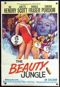 5k458 CONTEST GIRL English 1sh '66 Beauty Jungle, art of sexy beauty pageant winner Janette Scott!