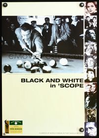 5k442 BLACK & WHITE IN 'SCOPE English 17x23 1990s close up of Paul Newman from The Hustler!