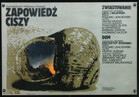 5k659 ANNOUNCEMENT OF SILENCE Polish 26.5x38.25 '78 Lech Majewski & Sowinski's Zapowiedz ciszy!