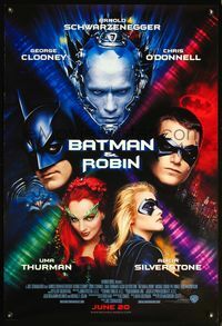 5m109 BATMAN & ROBIN advance 1sh '97 Clooney, O'Donnell, Schwarzenegger, Thurman, Silverstone!