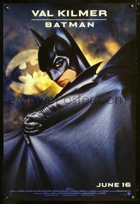 5m120 BATMAN FOREVER advance batman 1sh '95 Joel Schumacher, great close image of masked Val Kilmer!